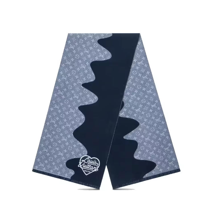 Louis Vuitton x Nigo MP3255 Monogram Drip Blue Scarf