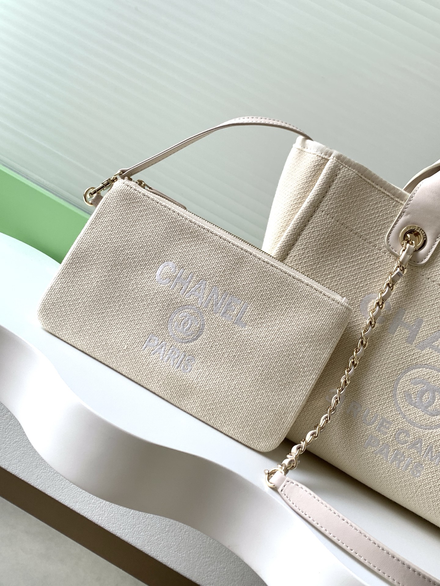 Chanel Deauville Canvas Cream