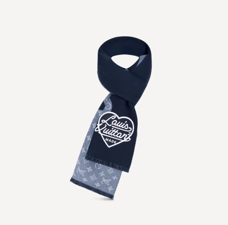 Louis Vuitton x Nigo MP3255 Monogram Drip Blue Scarf