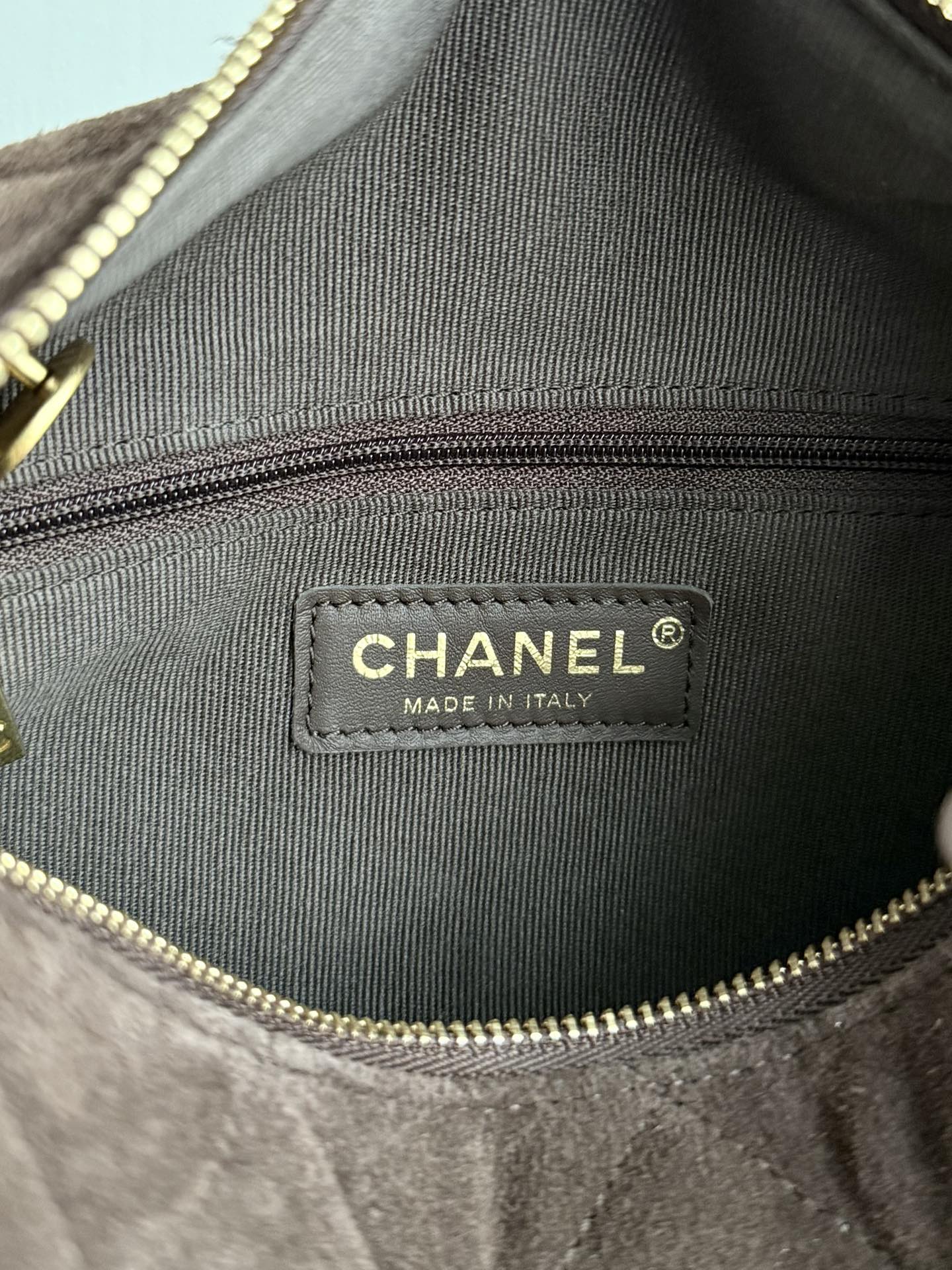 Chanel Small Bowling Bag Dark Brown Suede