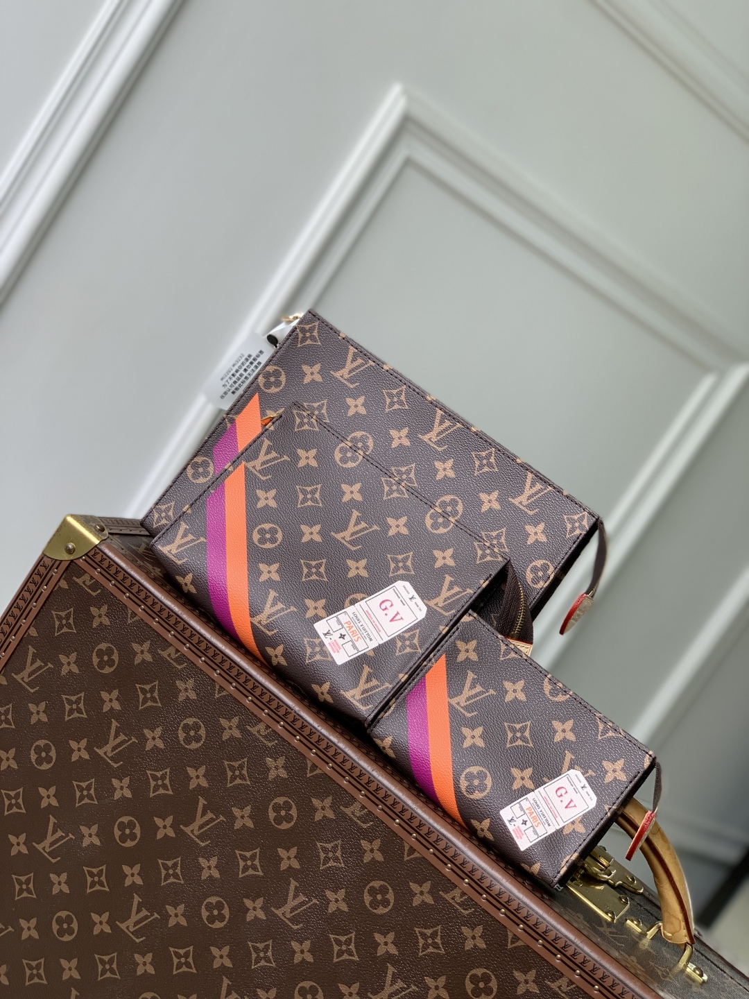 LOUIS VUITTON P01952 Customisable Trio Toilet Pouch Mon Monogram