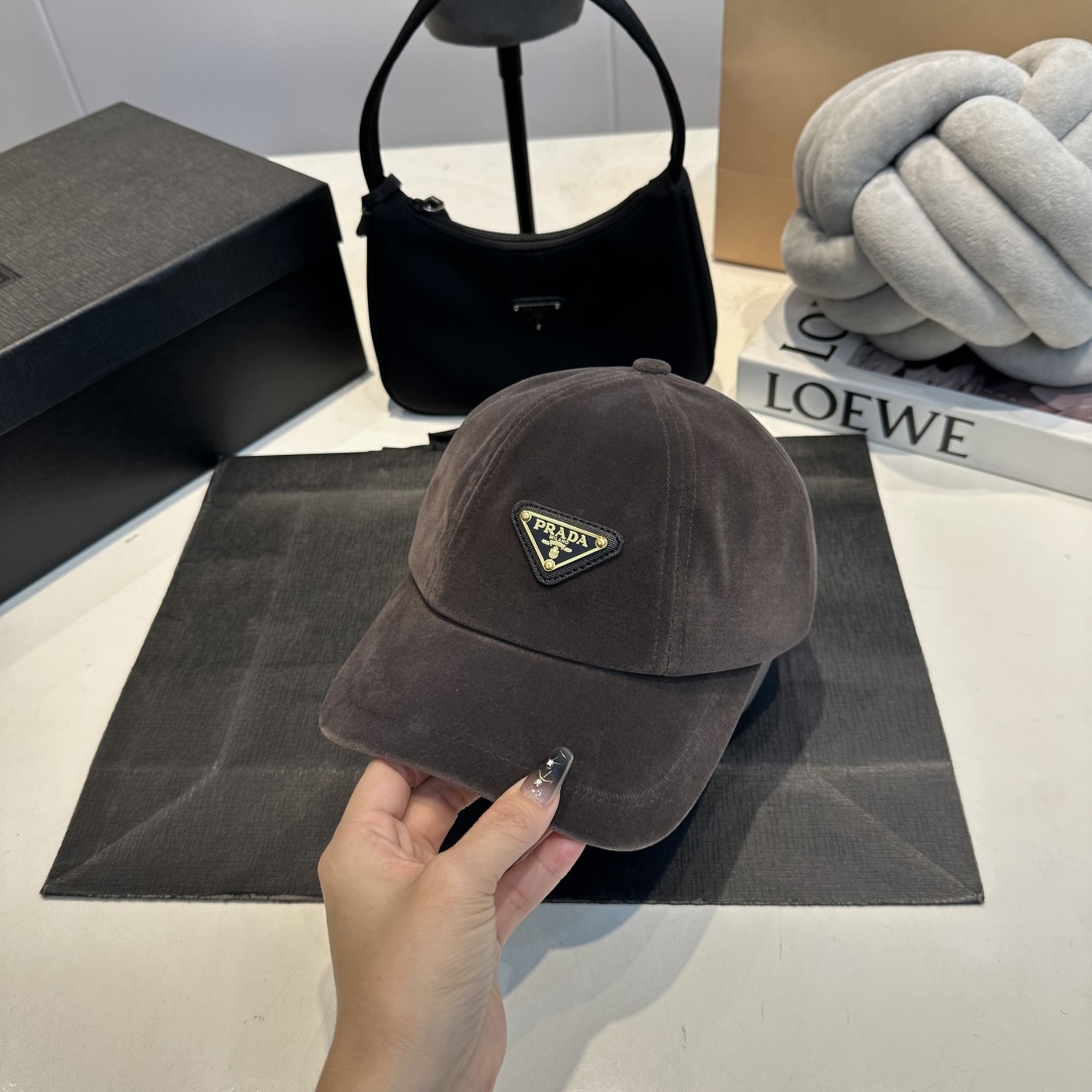 Prada Velvet Baseball Cap