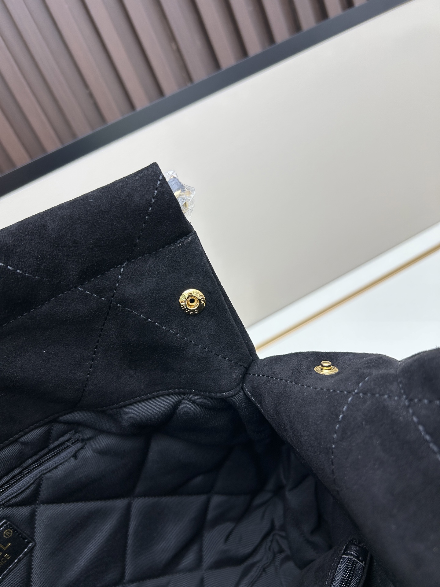 Chanel 22 Bag in Suede with Gold-Tone Hardware