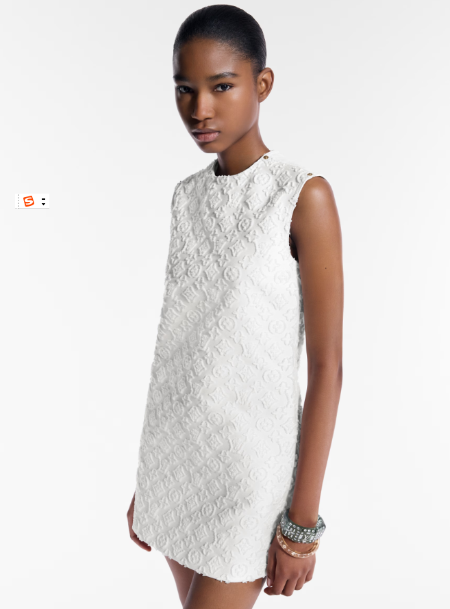 LOUIS VUITTON 1AHHXI Monogram Fil Coupé Denim Dress