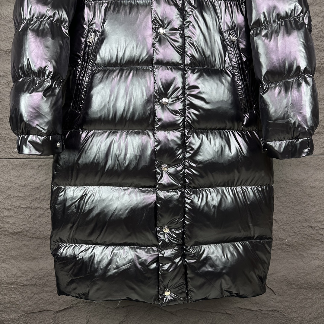 MONCLER Long Glossy Down Coat – Unisex Collection