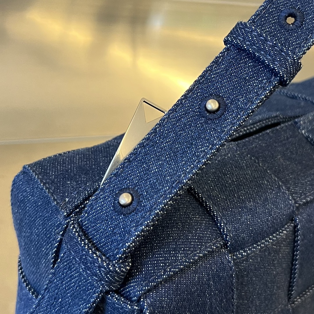 Bottega Veneta Small Cassette Intrecciato Denim Crossbody Bag