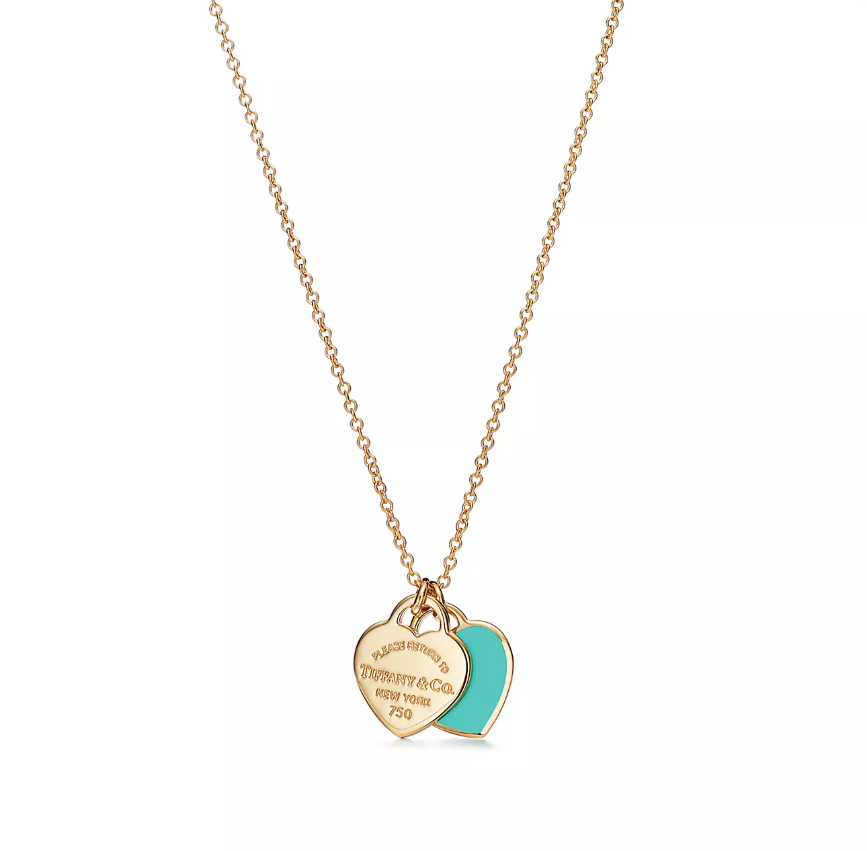 Tiffany Mini Double Heart Tag Pendant
