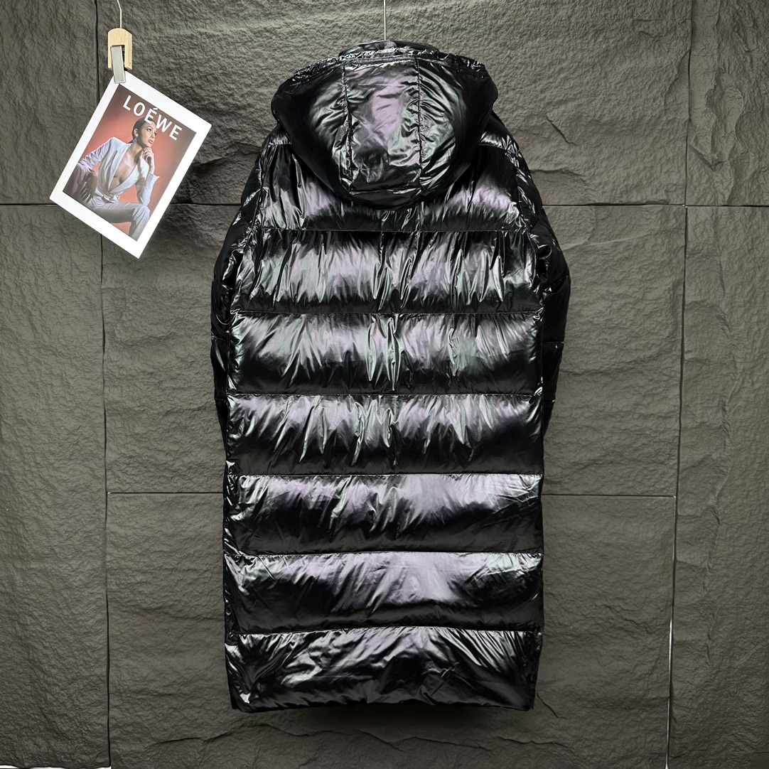 MONCLER Long Glossy Down Coat – Unisex Collection