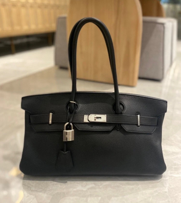 Hermès Brikin 29 black silver buckle custom