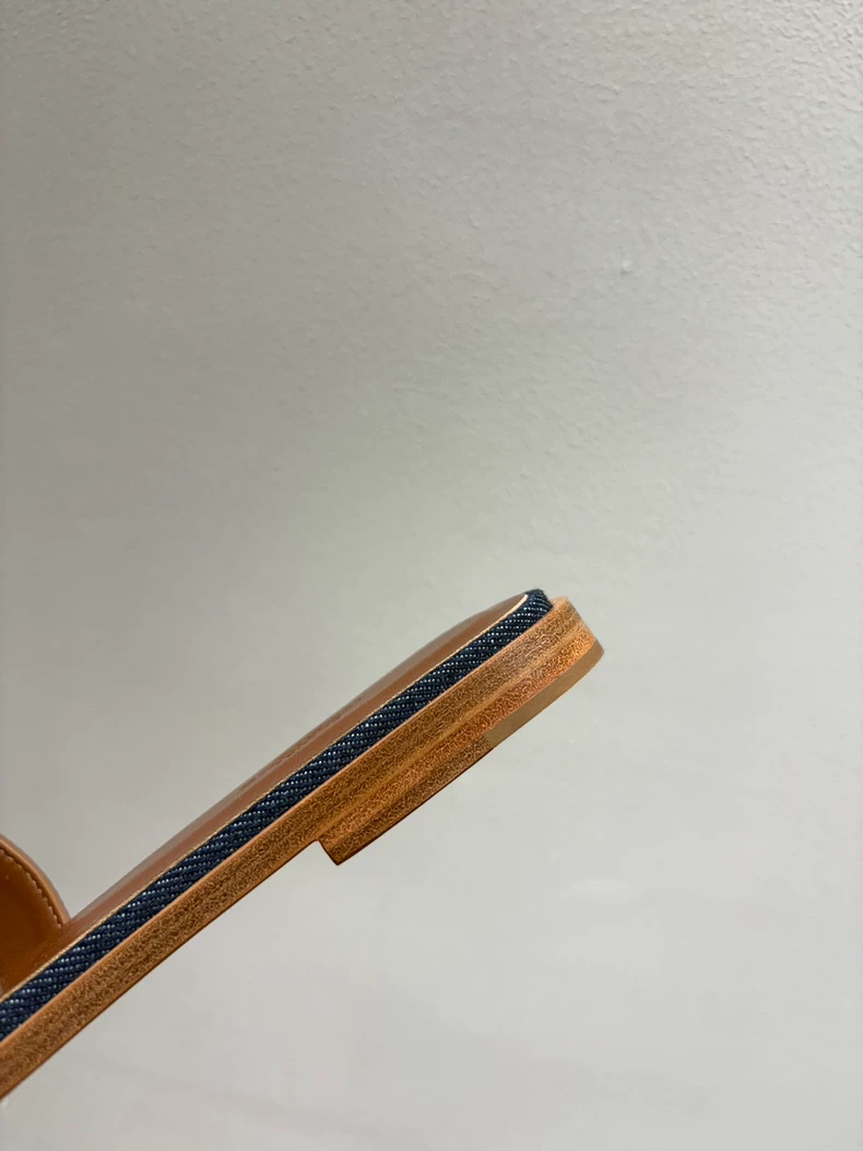 hermes sandal gold brown and denimmix