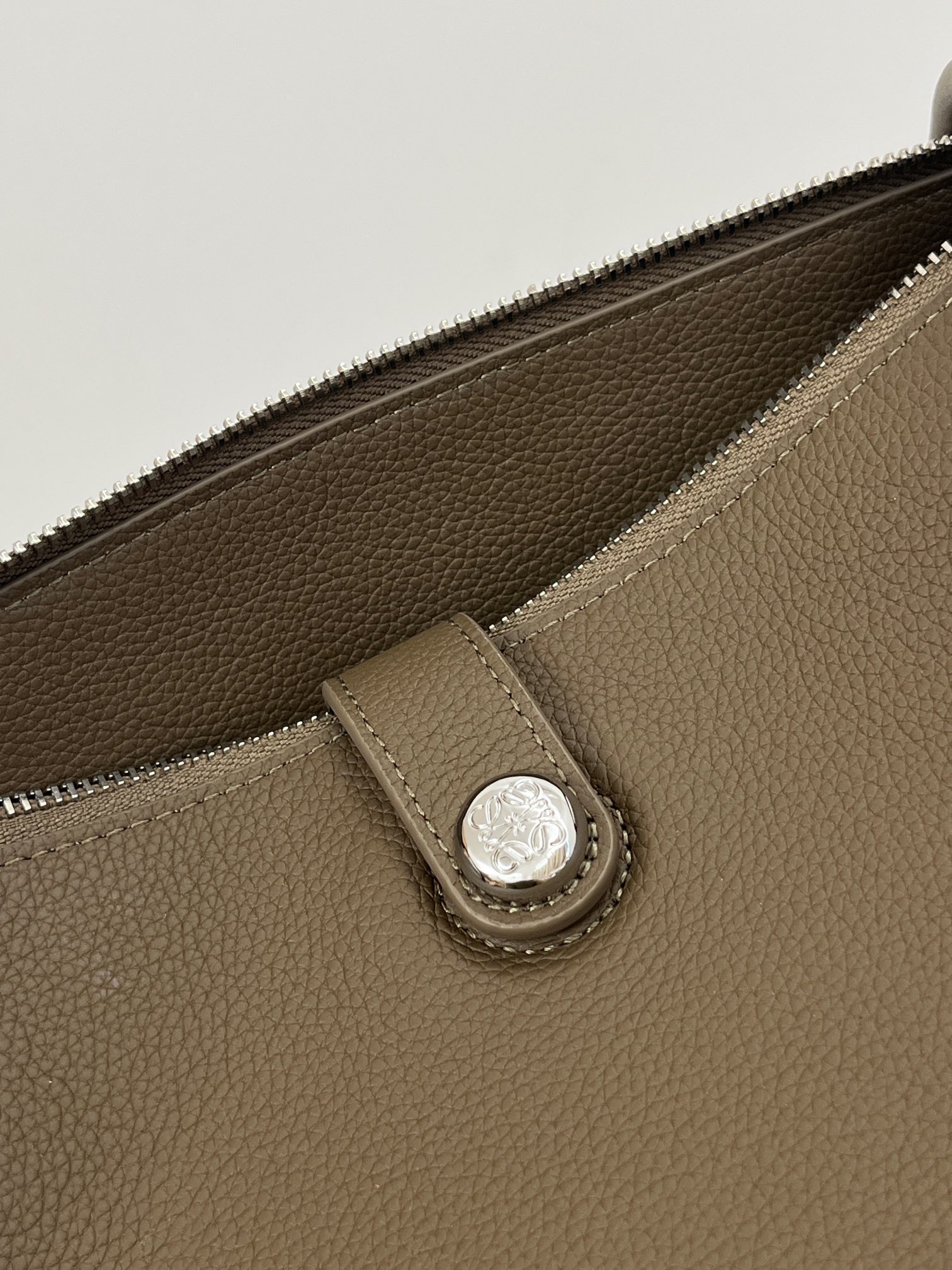 LOEWE Brown Large Grained Leather Madrid Shoulder Bag