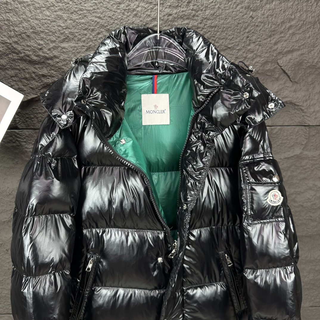 MONCLER Long Glossy Down Coat – Unisex Collection