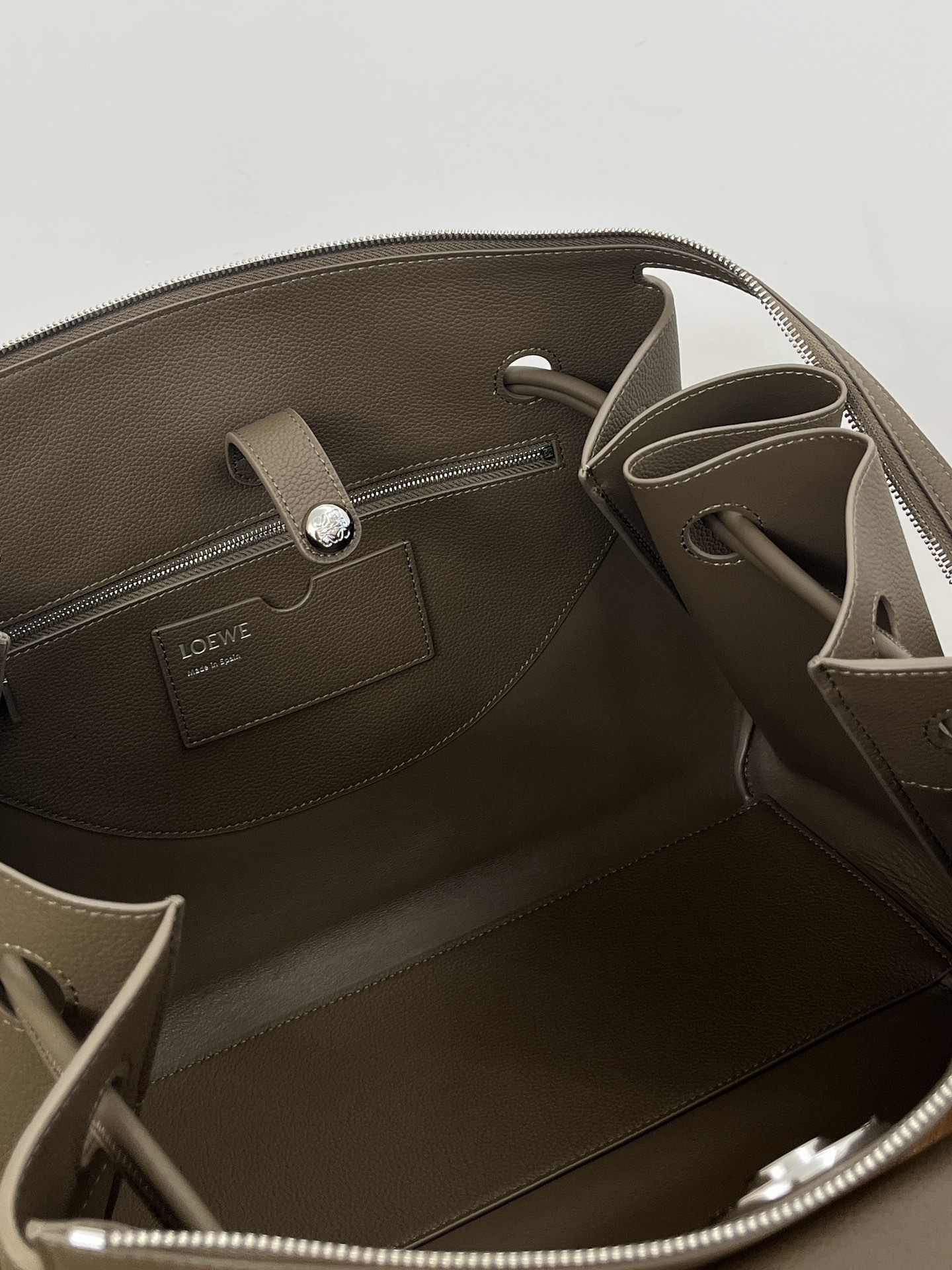 LOEWE Brown Large Grained Leather Madrid Shoulder Bag