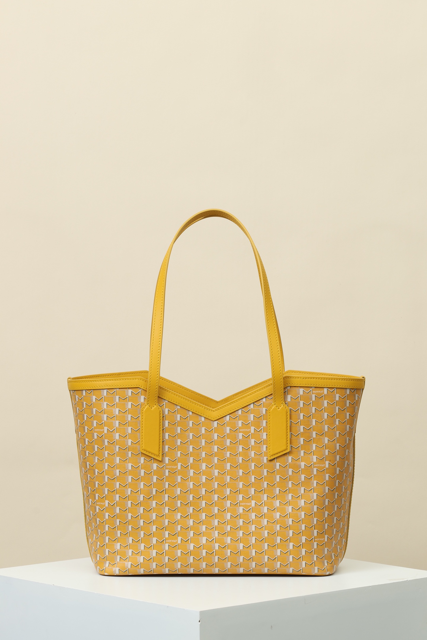 Moynat Canvas Tote Bag – Yellow & White