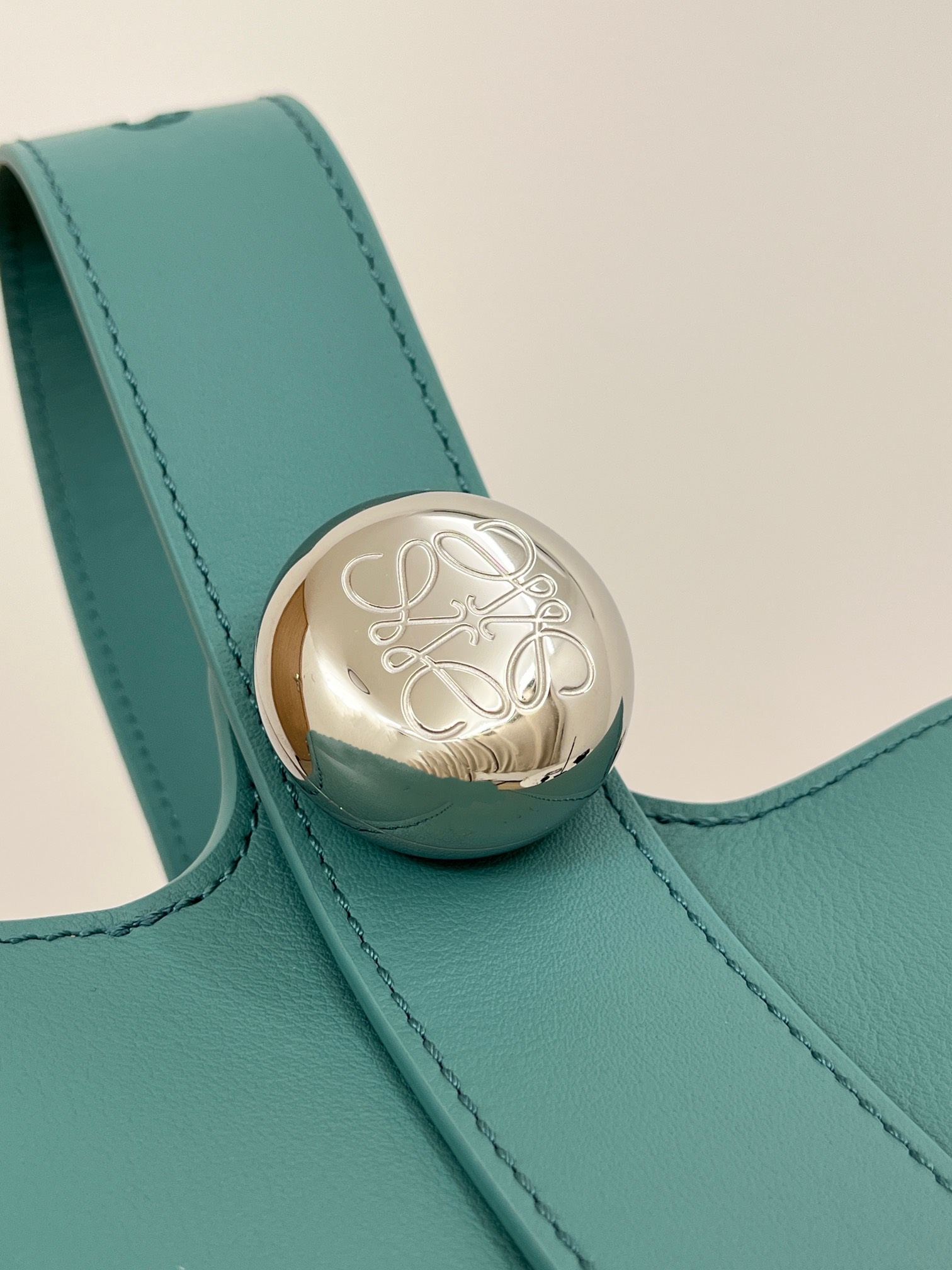 LOEWE Blue Mini Leather Pebble Bucket Bag