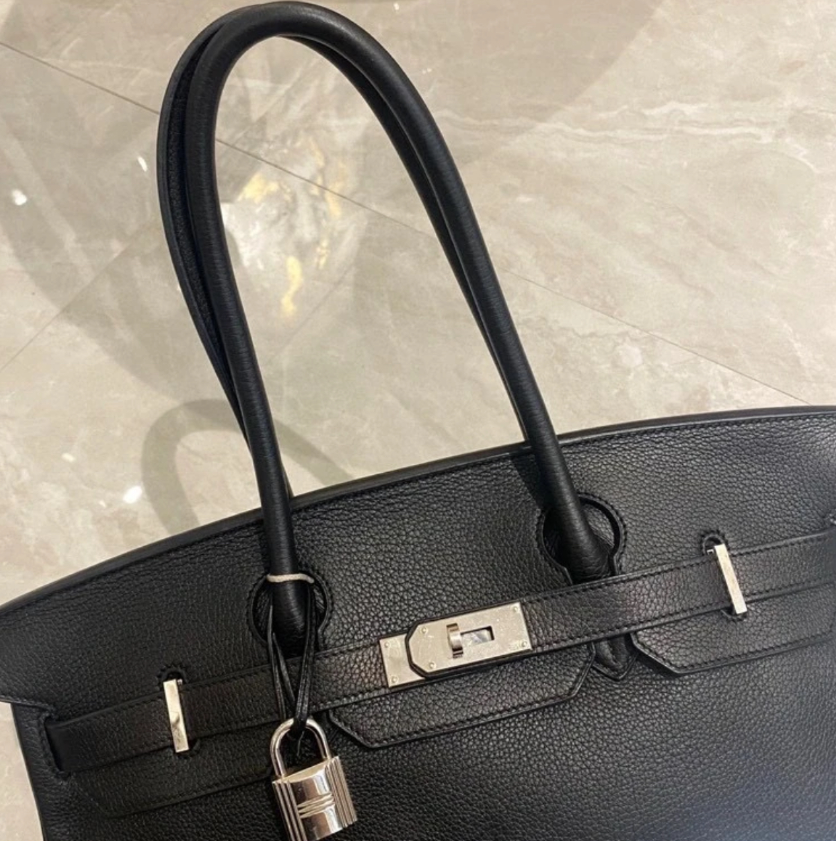 Hermès Brikin 29 black silver buckle custom