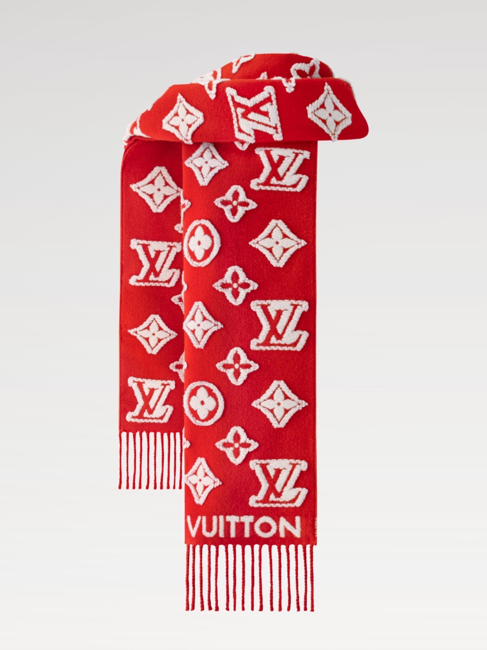Louis Vuitton-Inspired Embossed Scarf