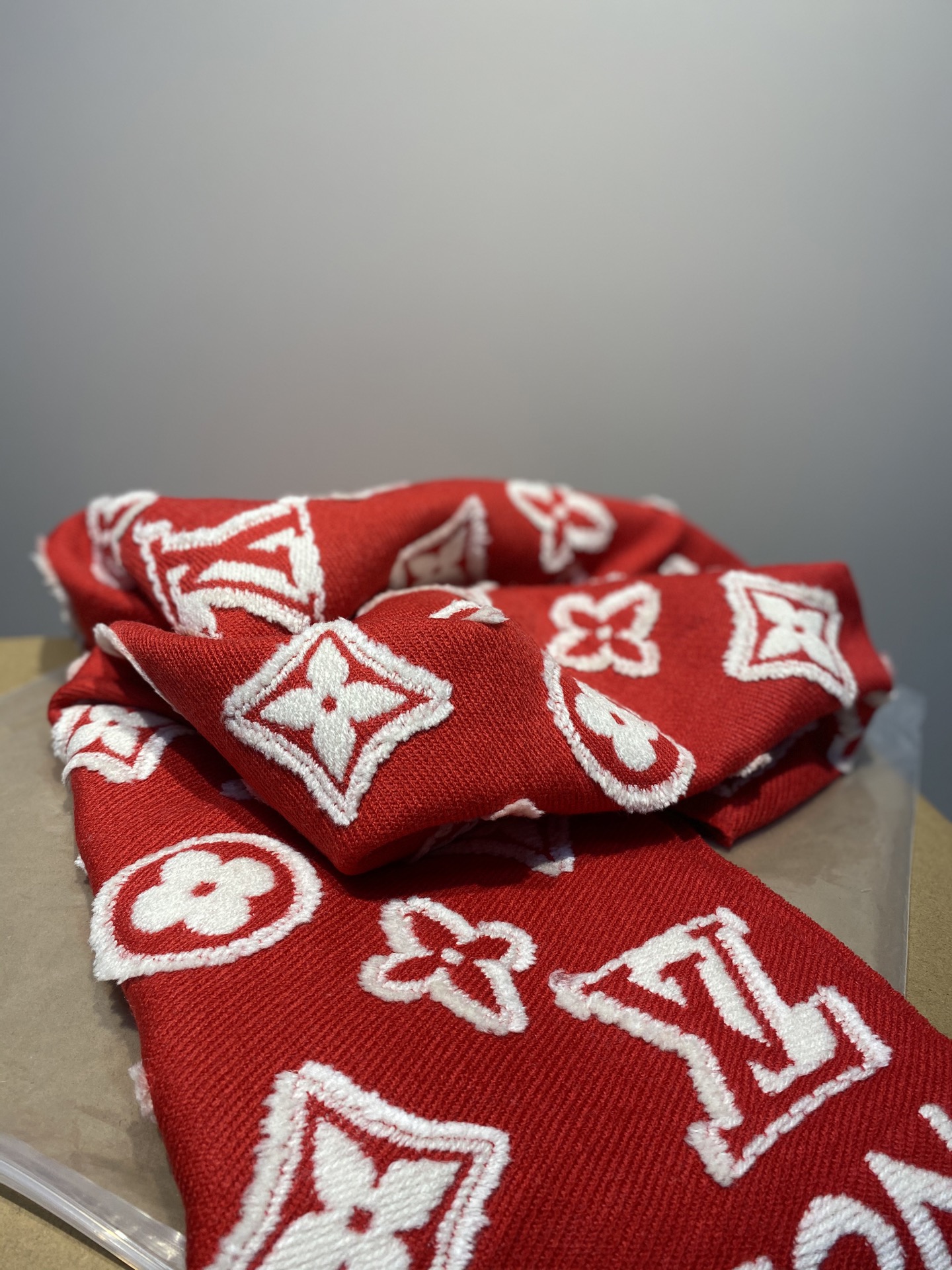 Louis Vuitton-Inspired Embossed Scarf