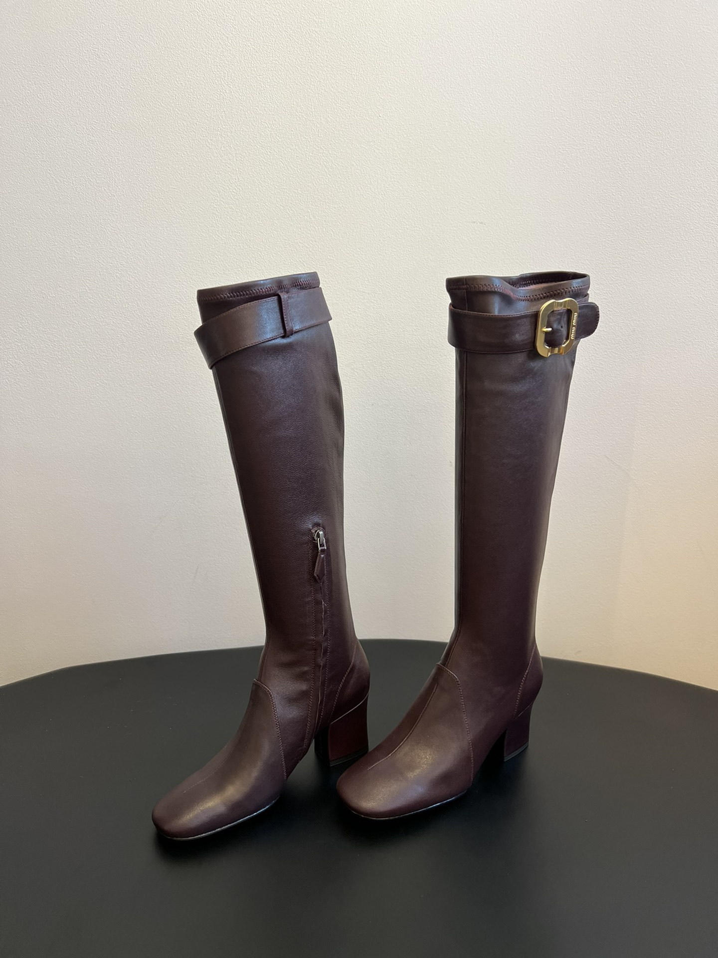 Miu miu High boots with buckle