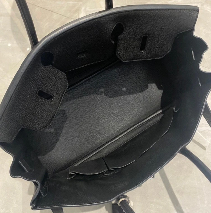 Hermès Brikin 29 black silver buckle custom