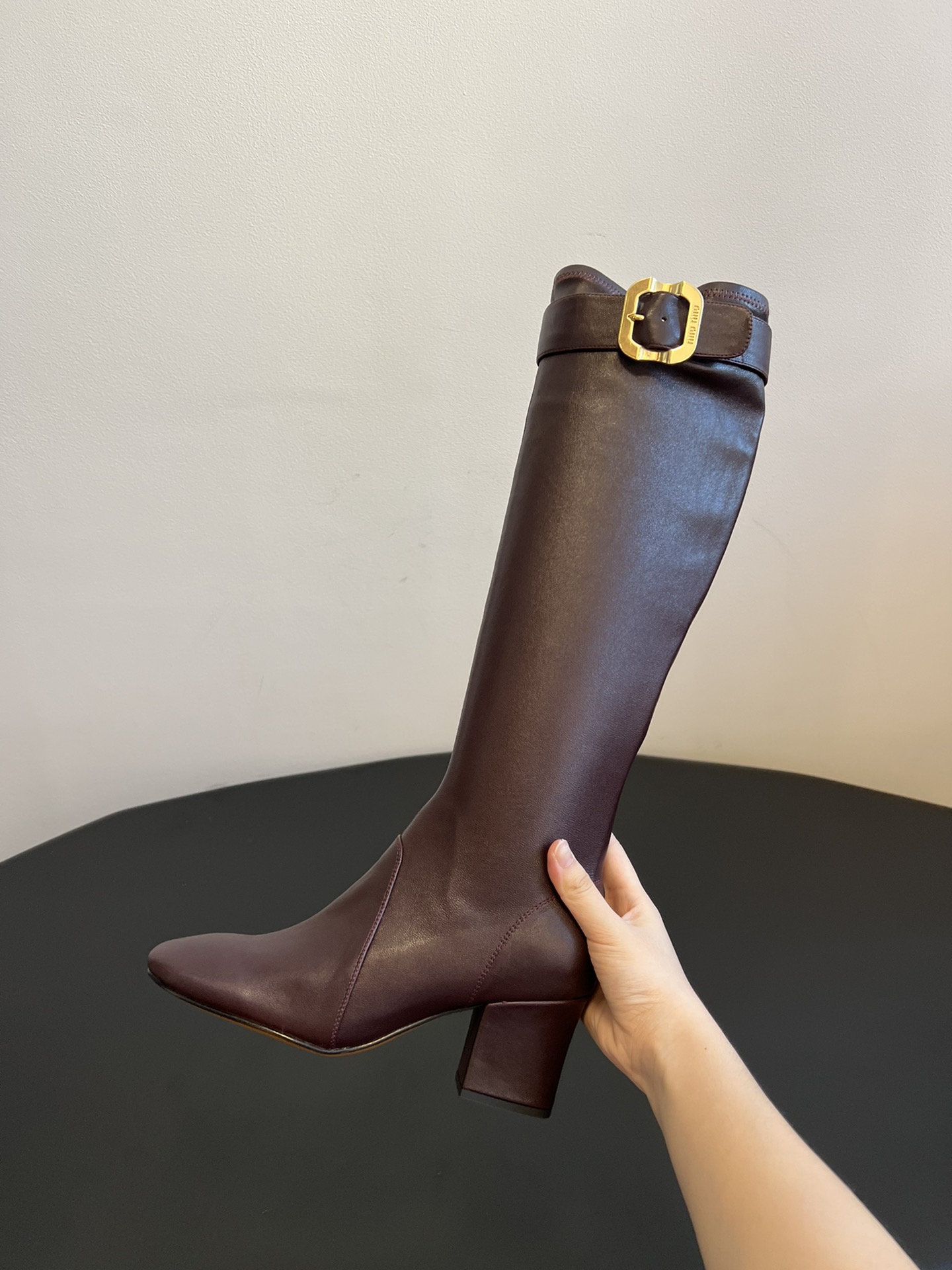 Miu miu High boots with buckle