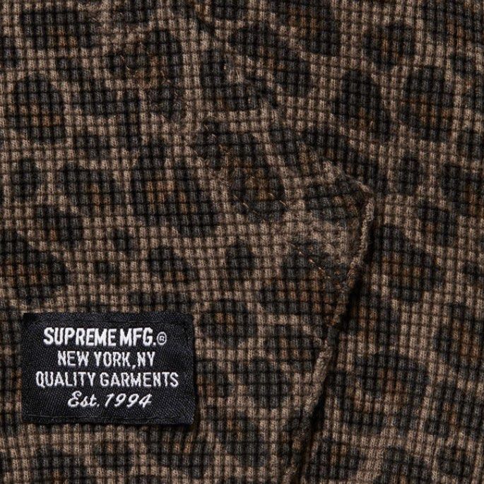 Supreme leopard hooded zip up thermal ss 25