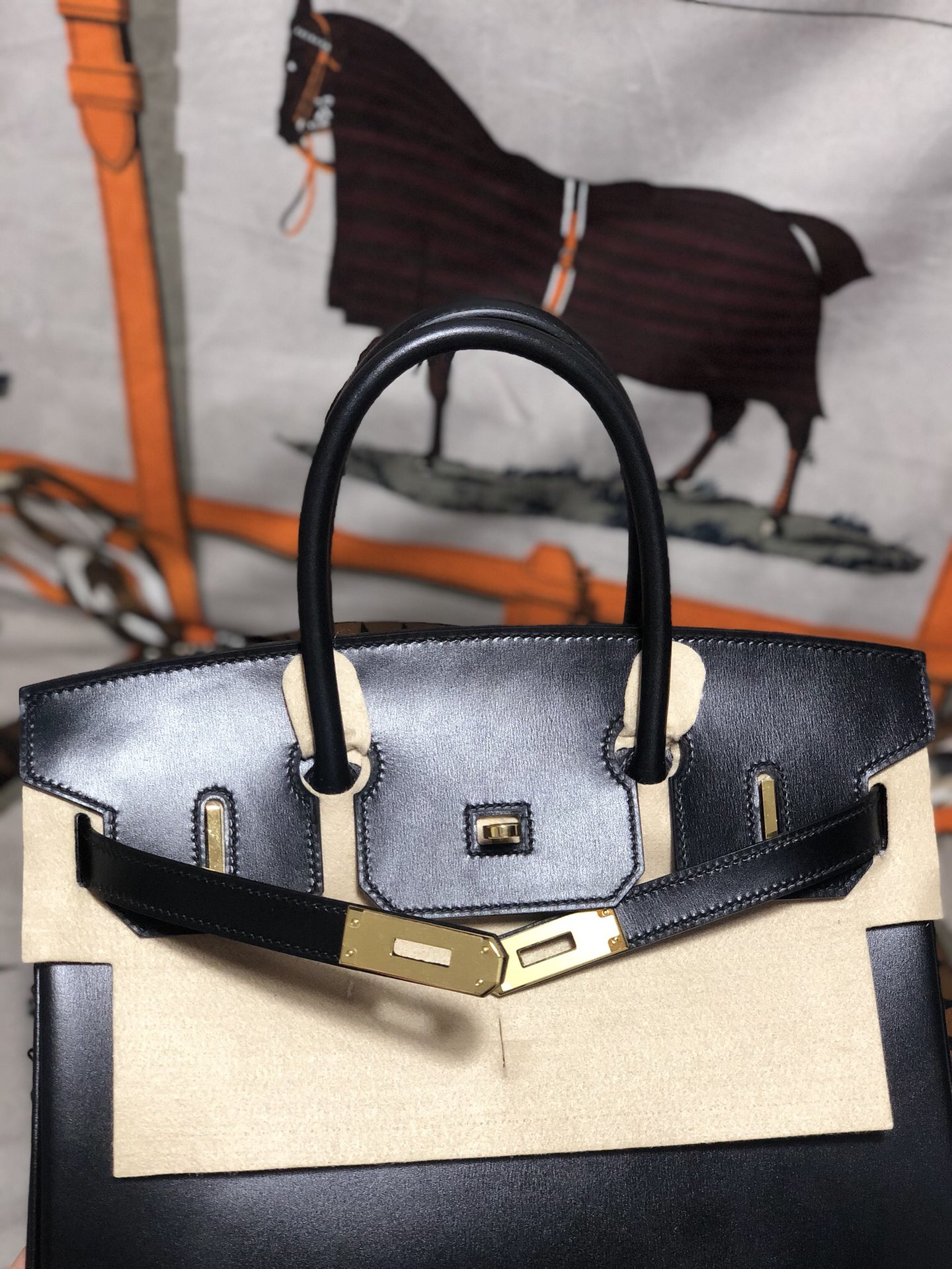 Hermès BOX birkin 30-35 customized