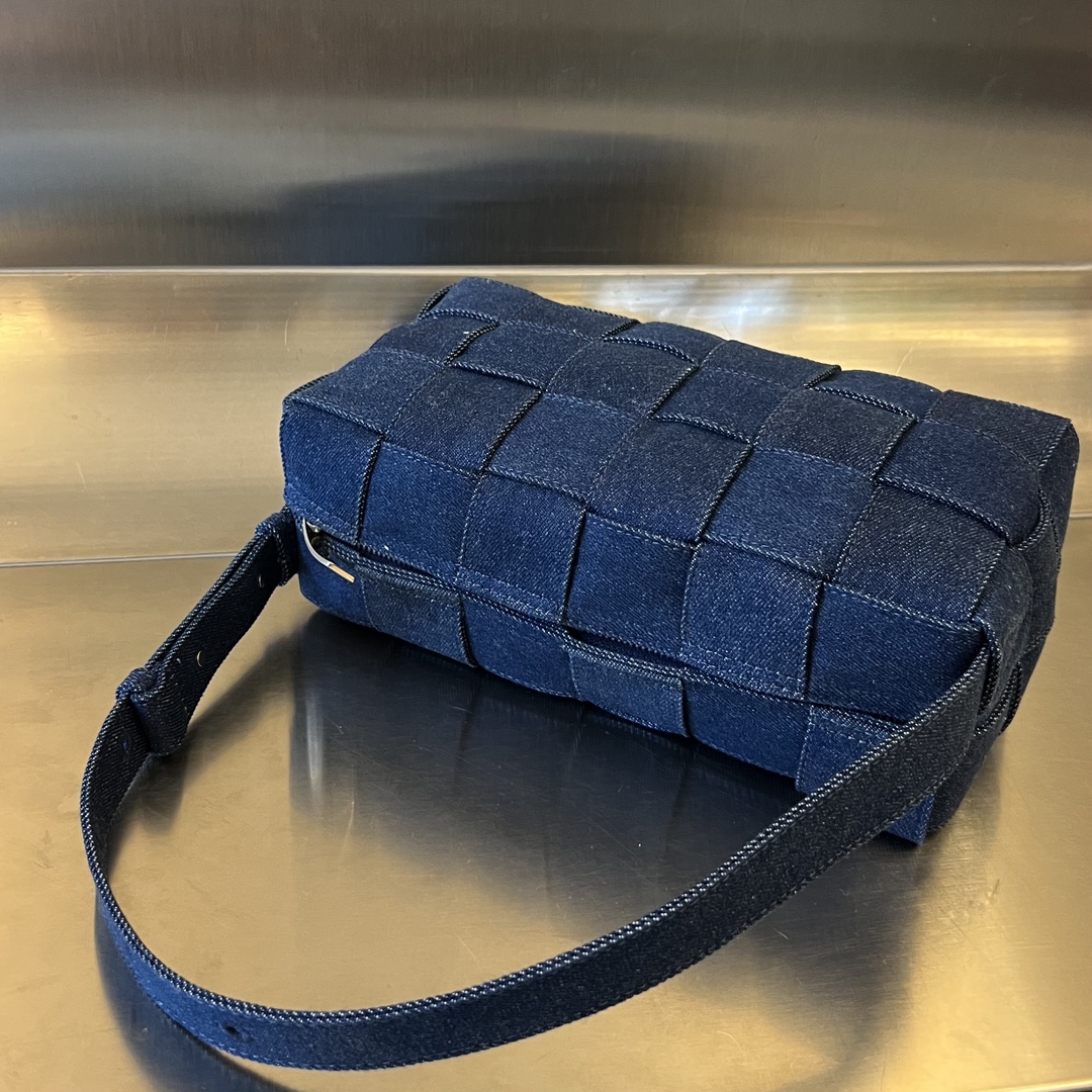Bottega Veneta Small Cassette Intrecciato Denim Crossbody Bag