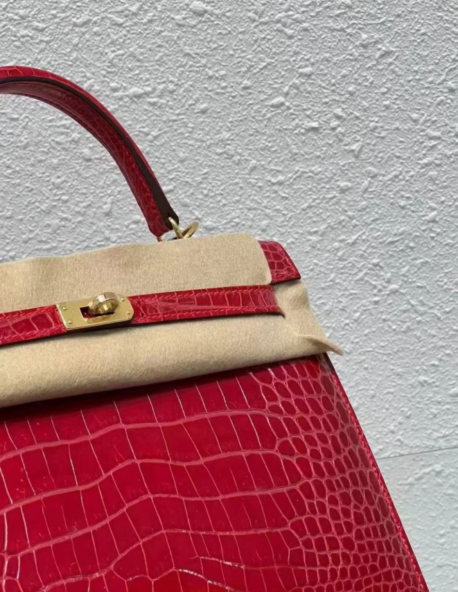 Hermès Kelly 25 red customization