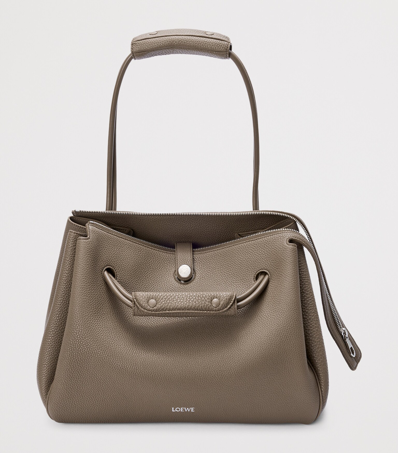 LOEWE Brown Large Grained Leather Madrid Shoulder Bag