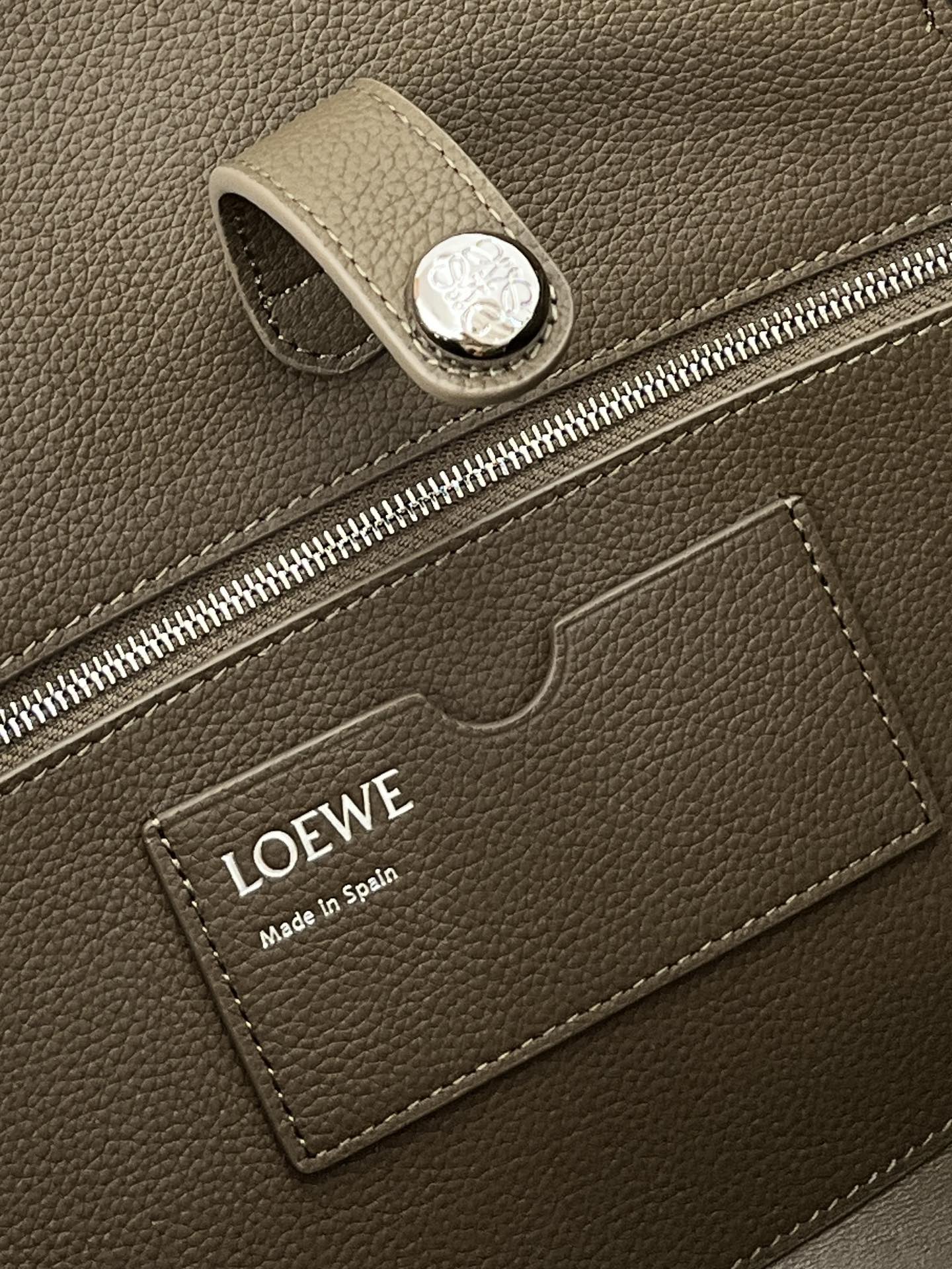 LOEWE Brown Large Grained Leather Madrid Shoulder Bag