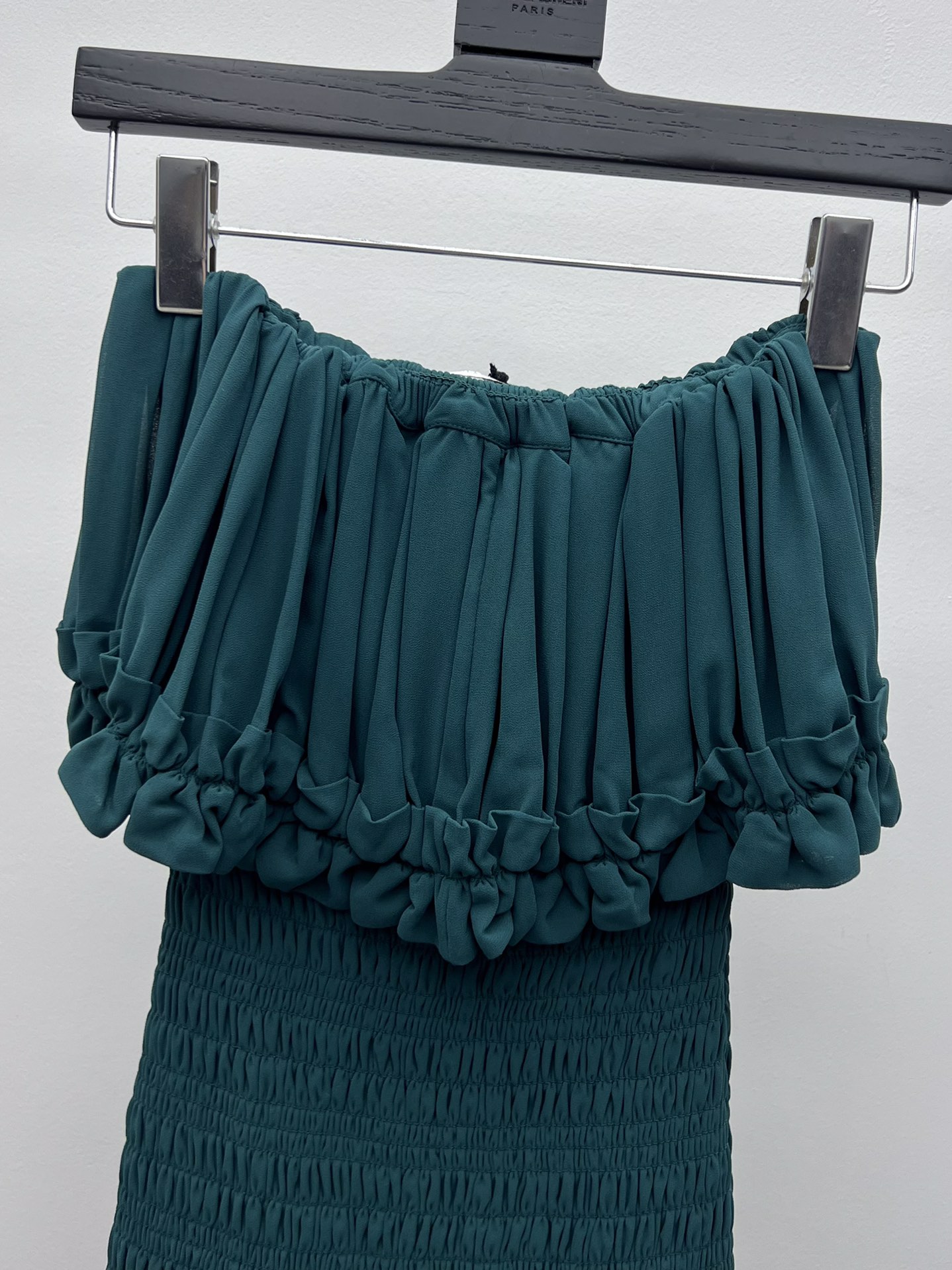YSL Ruffled Strapless Dress