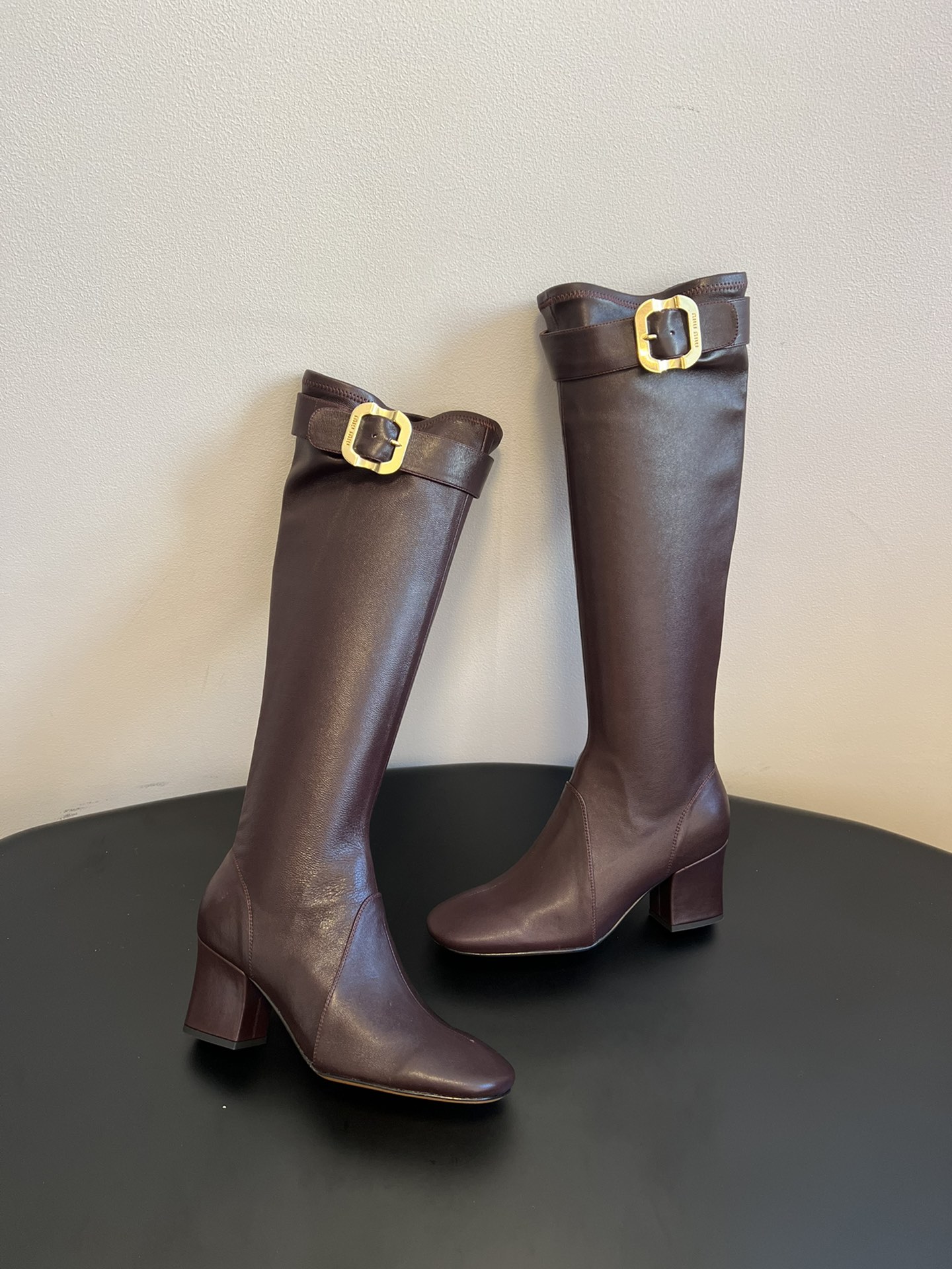 Miu miu High boots with buckle