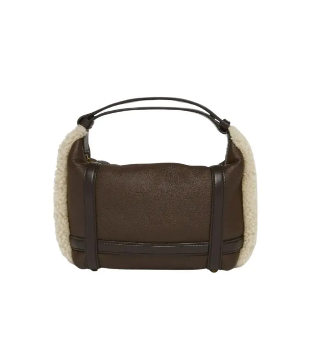 Bottega Veneta wallace mini lamb fur top-handle bag