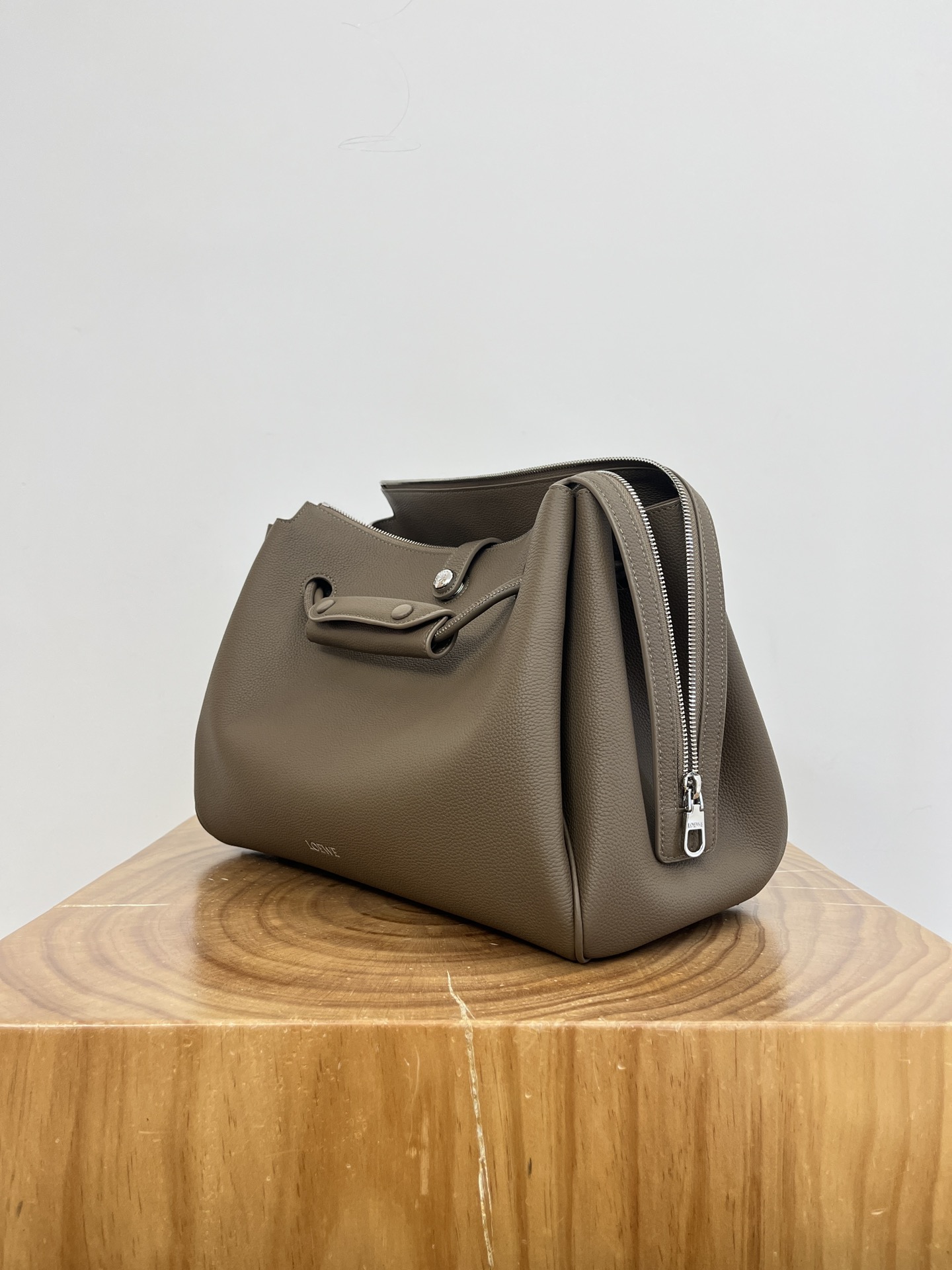 LOEWE Brown Large Grained Leather Madrid Shoulder Bag