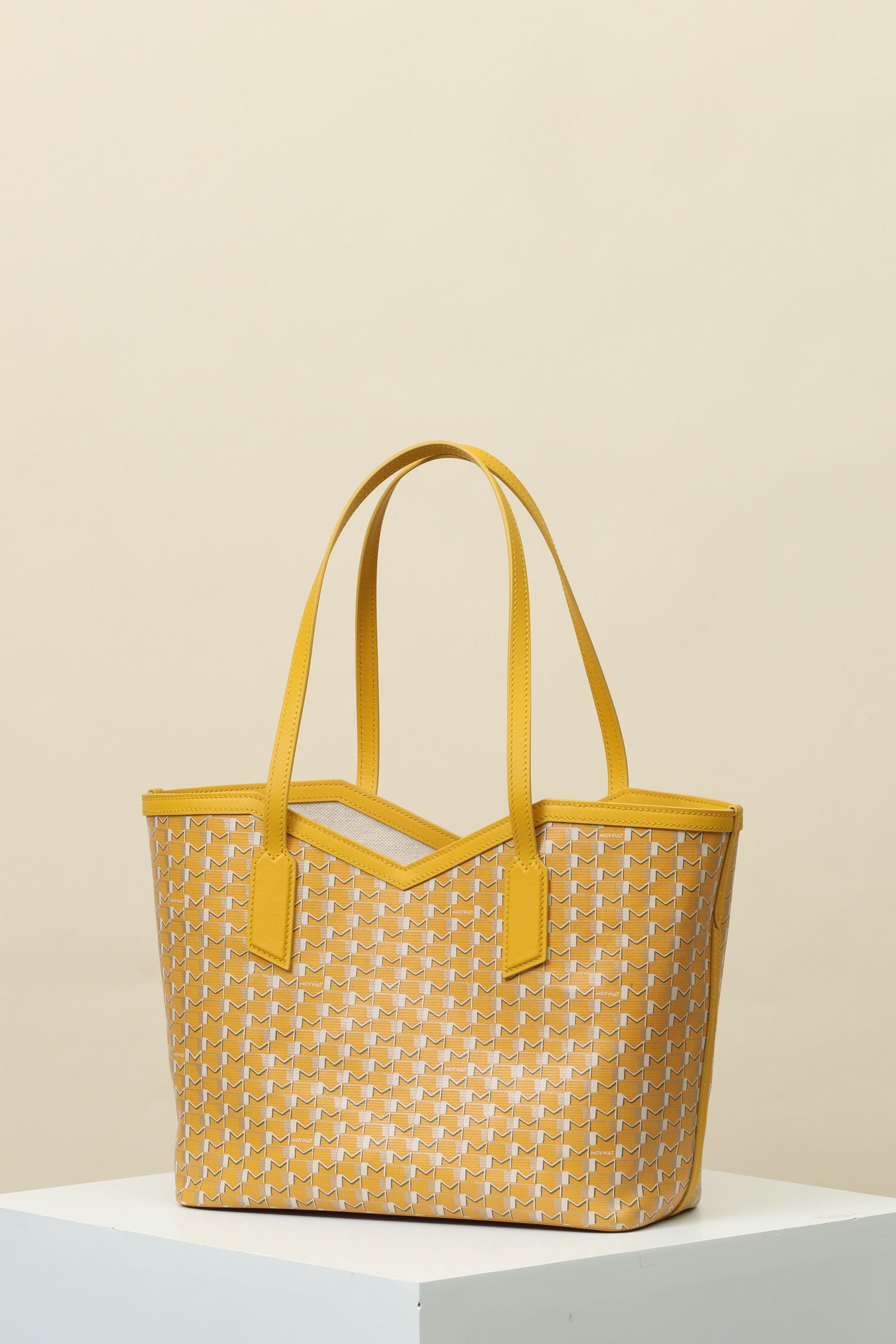 Moynat Canvas Tote Bag – Yellow & White