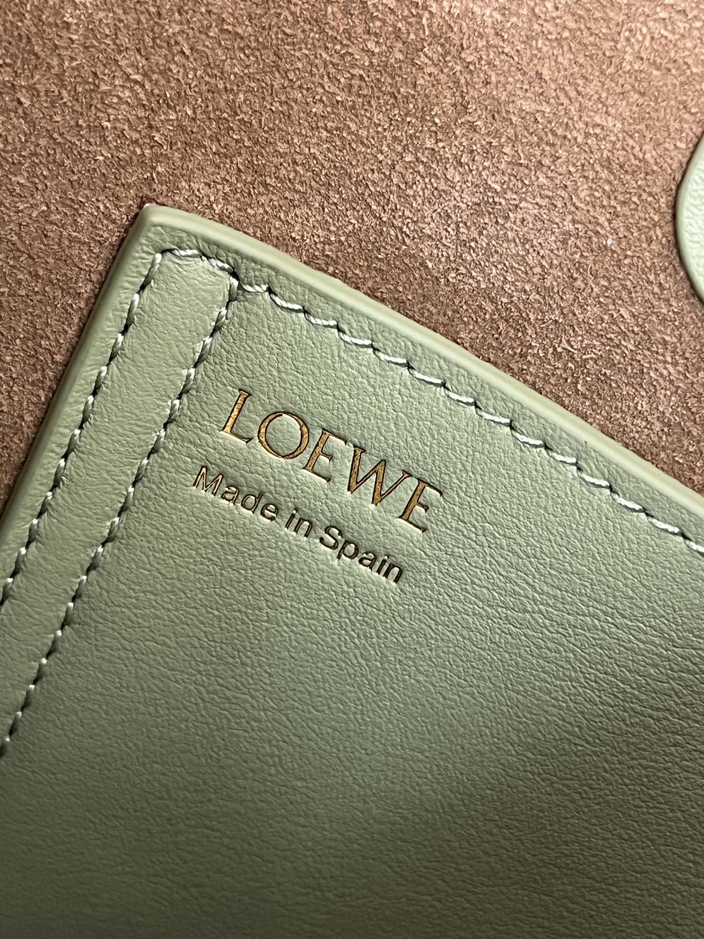 LOEWE Mini Pebble Bucket Bag Green