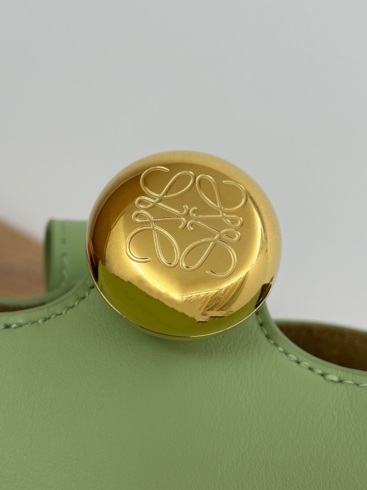 LOEWE Mini Pebble Bucket Bag Green