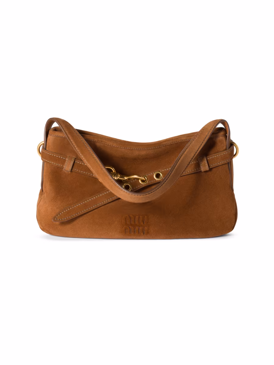 Miu Miu Brown Suede Aventure Shoulder Bag