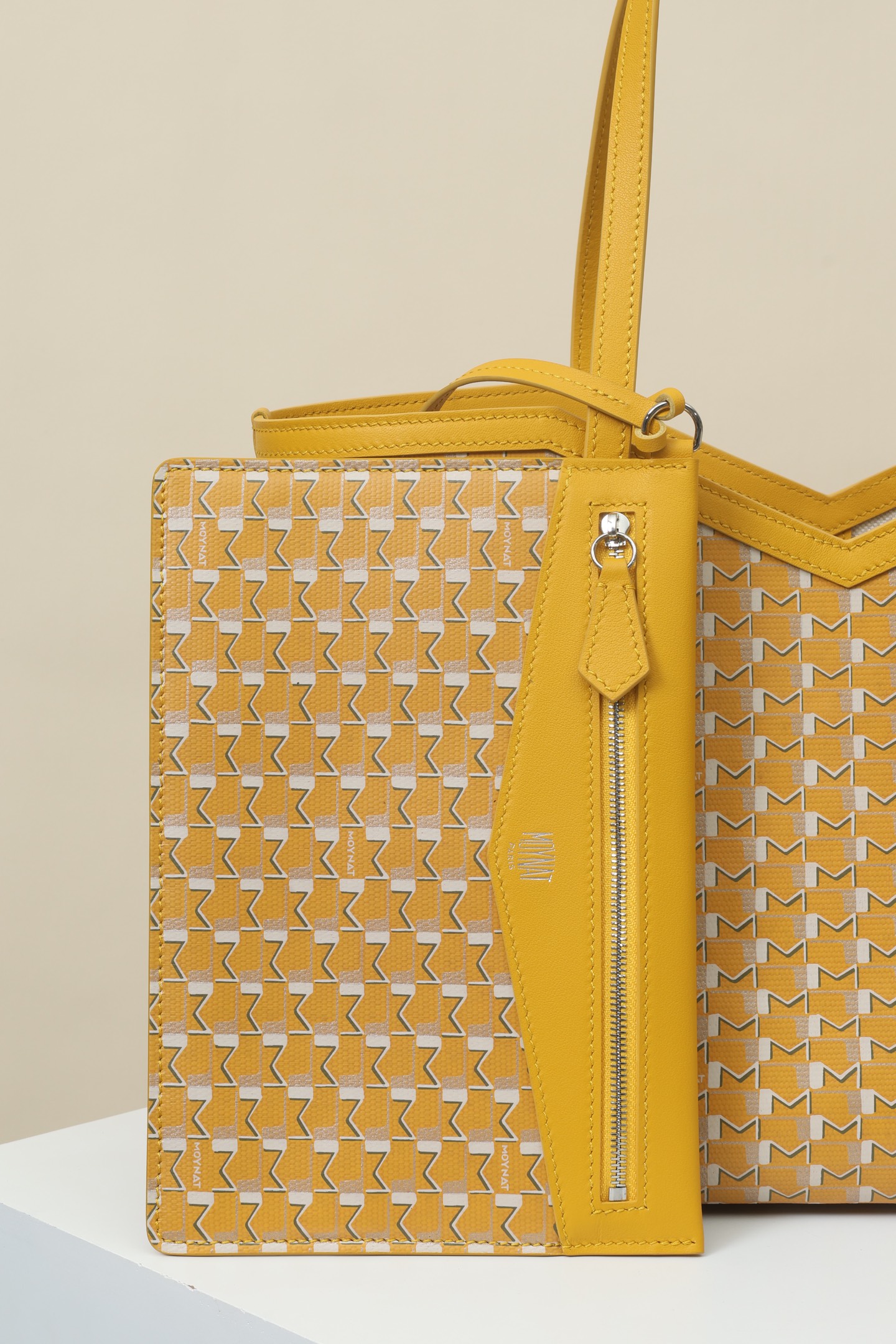 Moynat Canvas Tote Bag – Yellow & White