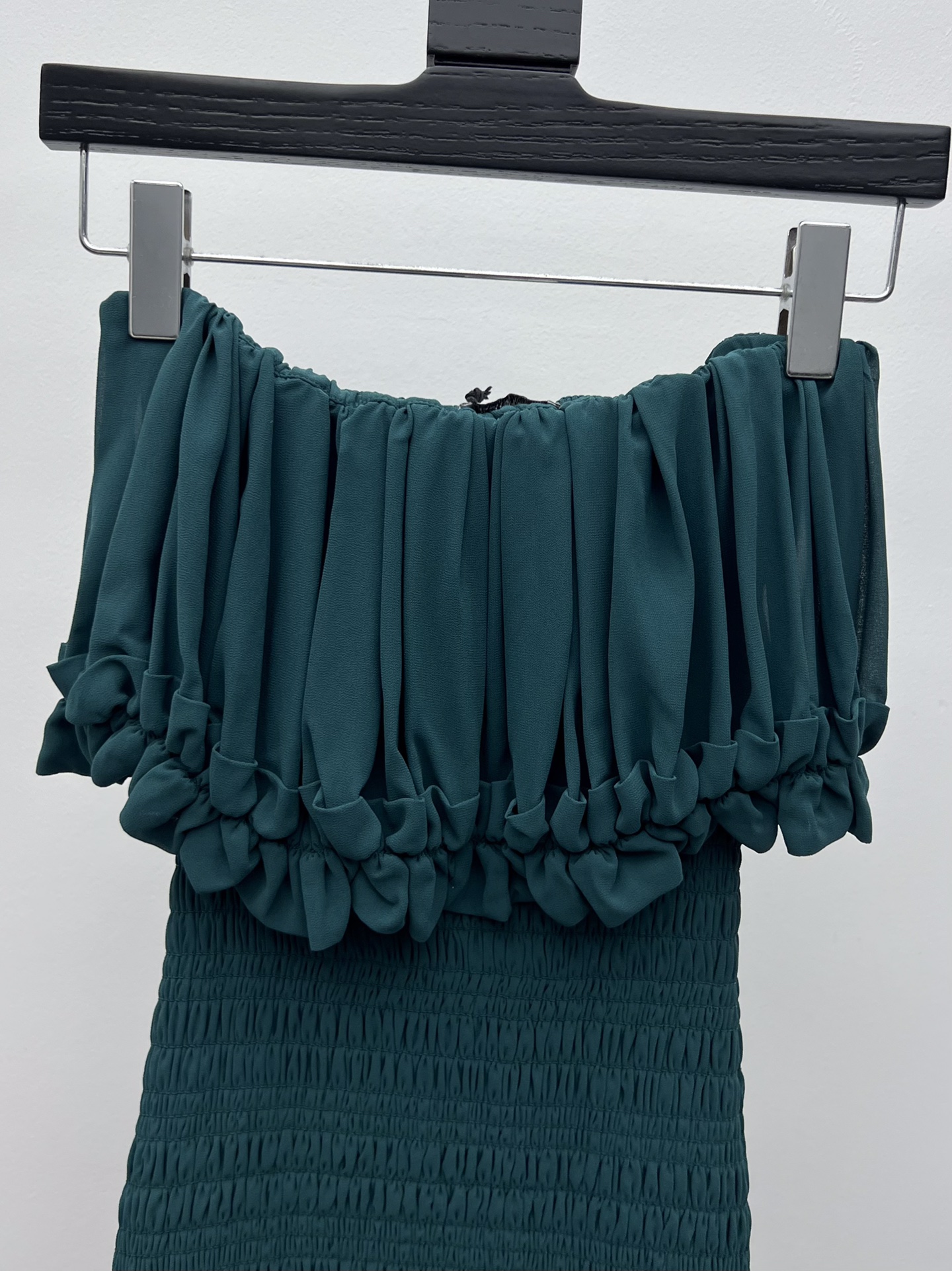 YSL Ruffled Strapless Dress