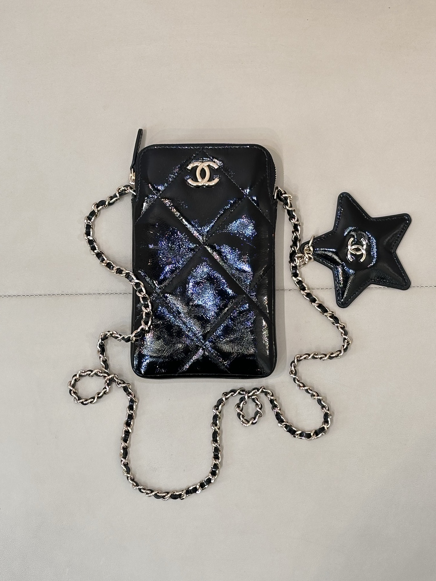 CHANEL Phone Holder with Chain