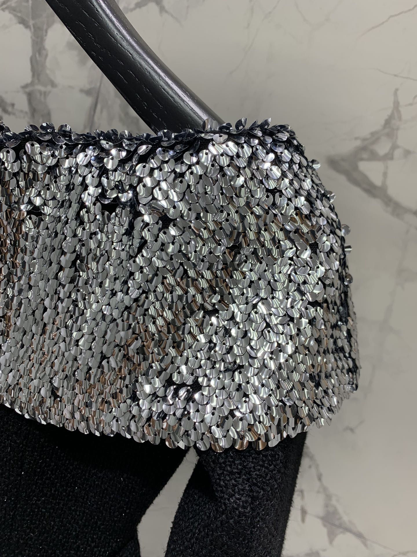 YSL Sequin Bustier Tweed Dress Coat