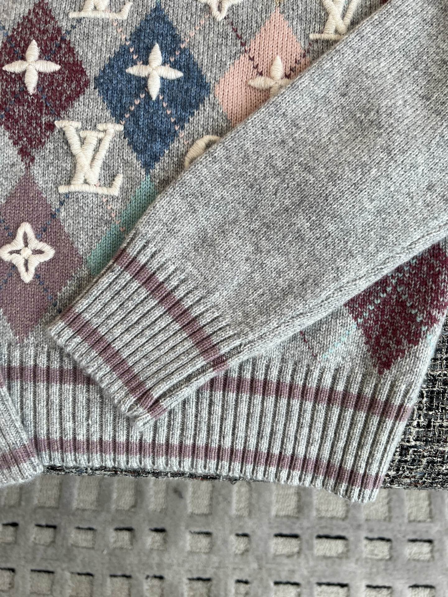LV Ski 3D Signature Argyle Pullover