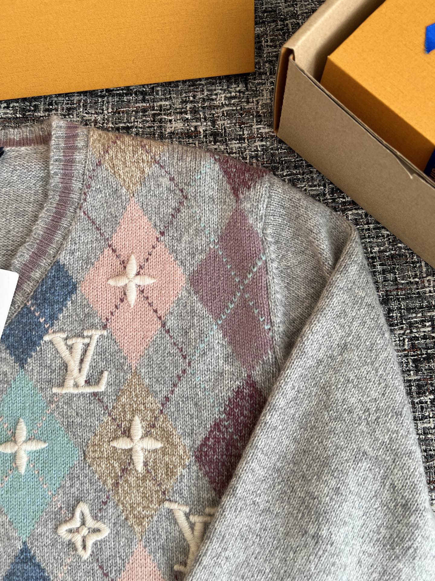 LV Ski 3D Signature Argyle Pullover