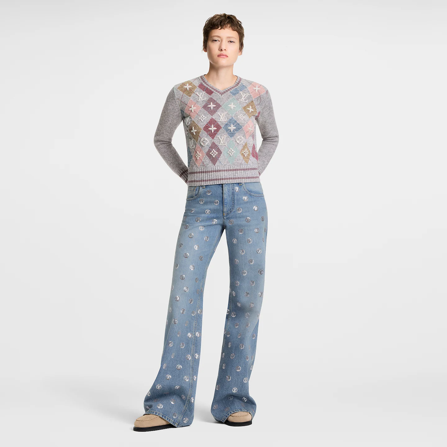 LV Ski 3D Signature Argyle Pullover