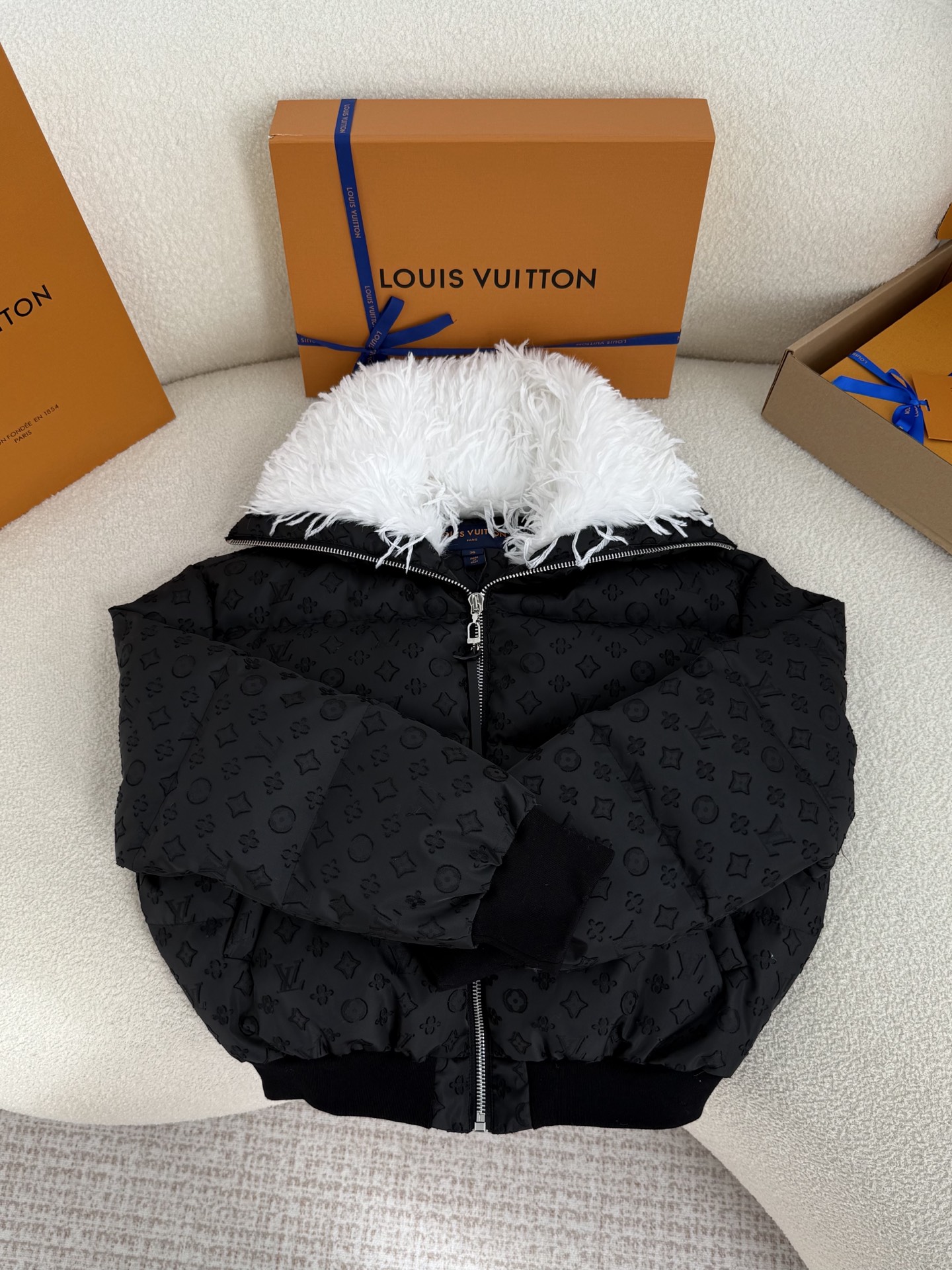 LV New Feather Collar Puffer Jacket