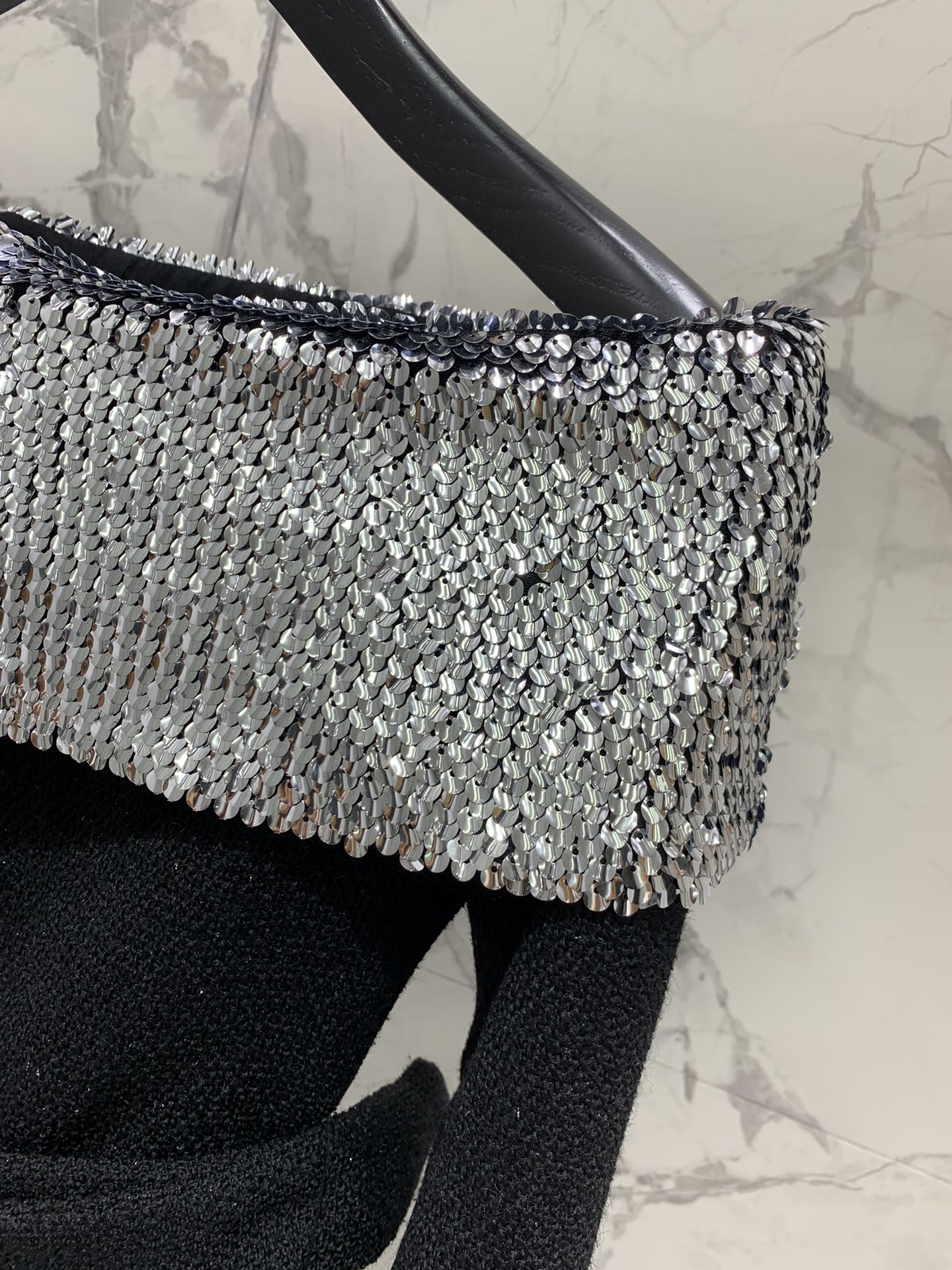 YSL Sequin Bustier Tweed Dress Coat