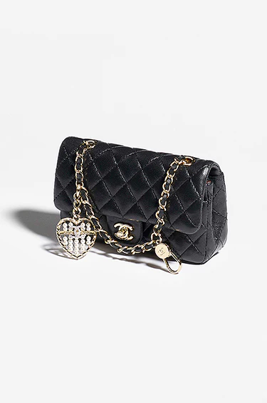 Chanel Pearl Heart Charm Mini Flap Bag