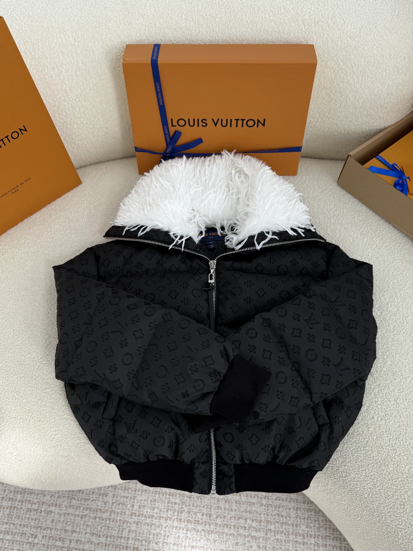 LV New Feather Collar Puffer Jacket